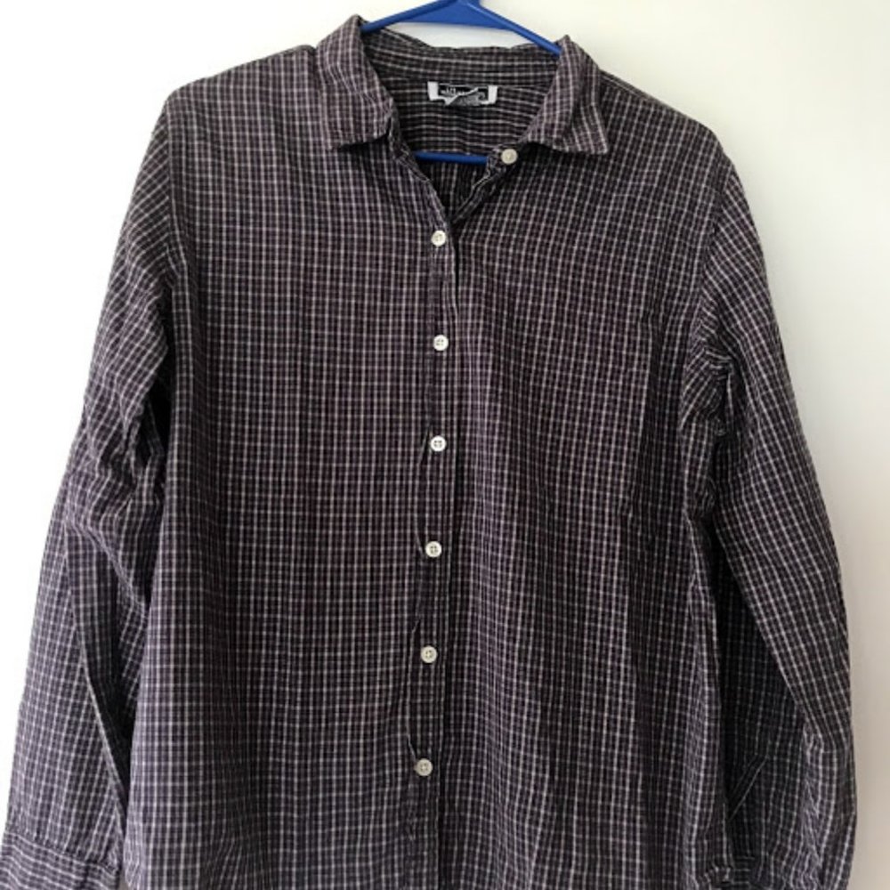 Purple Plaid Button Down Shirt